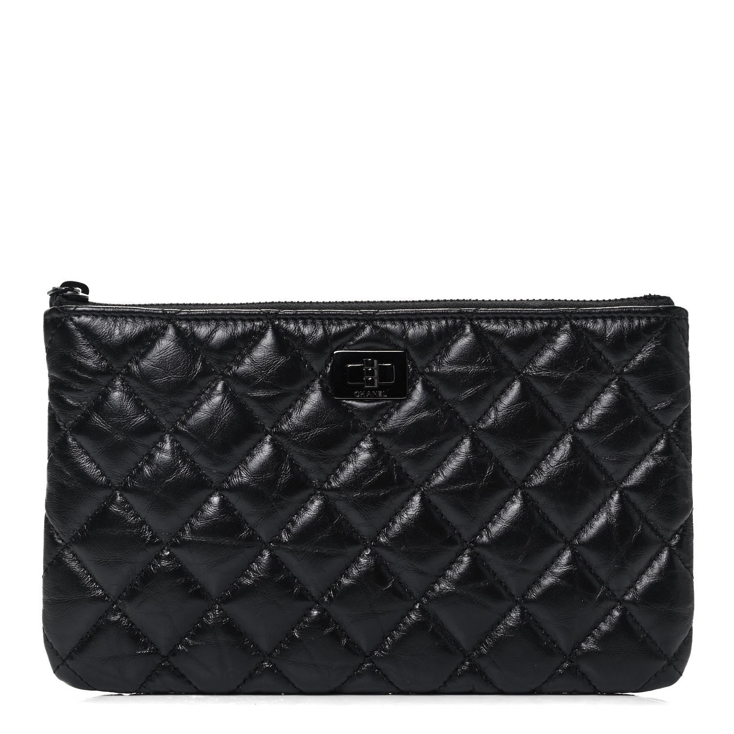 Chanel Aged Calfskin Quilted Medium Reissue Cosmetic Case So Black 1 of 7