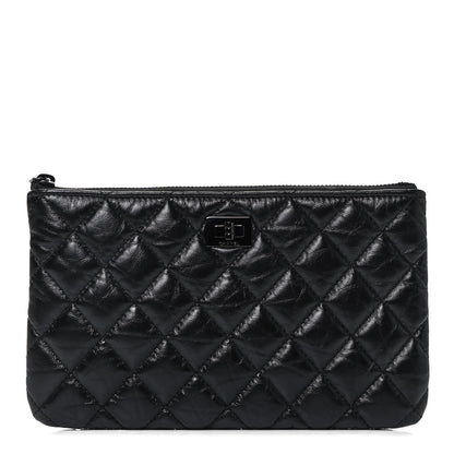Chanel Aged Calfskin Quilted Medium Reissue Cosmetic Case So Black 1 of 7