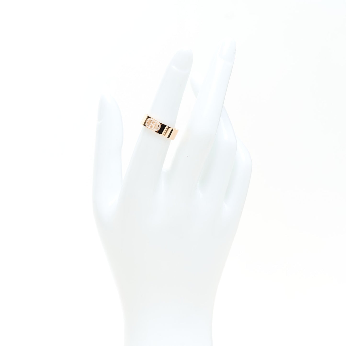 18K Rose Gold Diamond PM H D'Ancre Ring 51 5.75