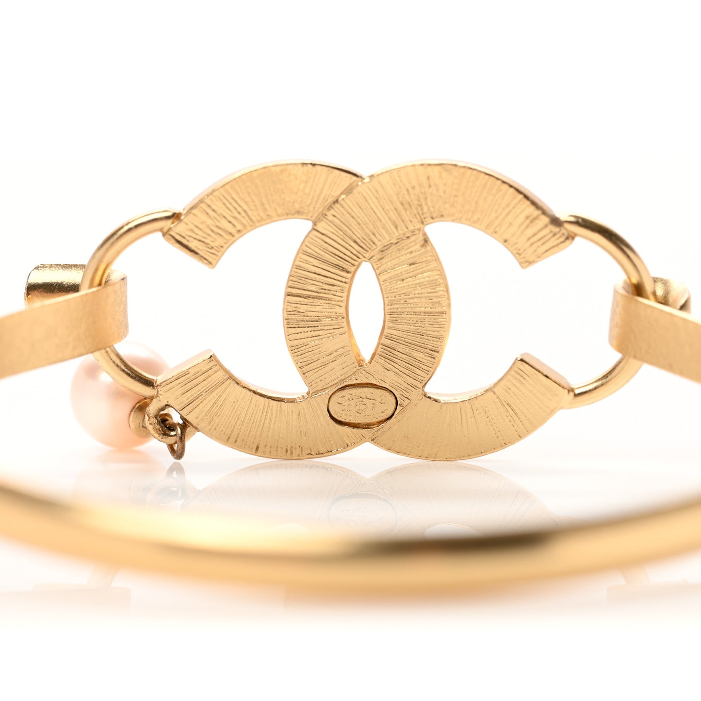 Pearl Crystal CC Bangle Gold Pink