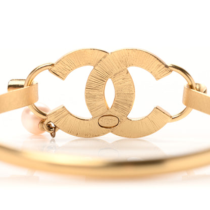 Chanel Pearl Crystal CC Bangle Gold Pink 5 of 5