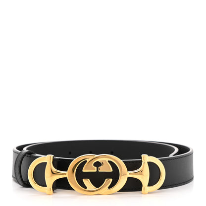 Gucci Calfskin Zumi 30mm Belt 85 34 Black 1 of 5