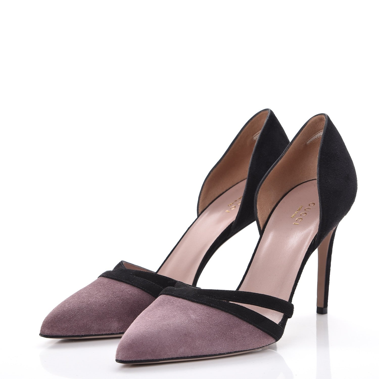 Gucci Suede Pumps 40 Black Purple 3 of 9