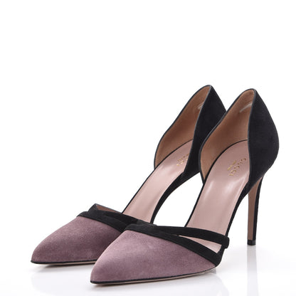 Gucci Suede Pumps 40 Black Purple 3 of 9