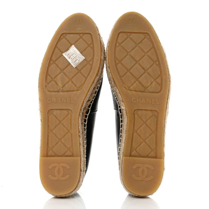 Chanel Lambskin CC Espadrilles 37 Black 5 of 8
