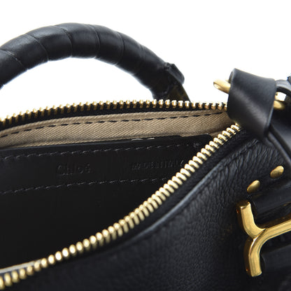 Chloe Shiny Small Grain Calfskin Mini Marcie Multi Fringe Satchel Black 8 of 10