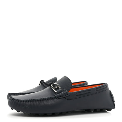 Hermes Epsom Mens Alessandro Moccasin Loafers 42.5 Marine 3 of 9