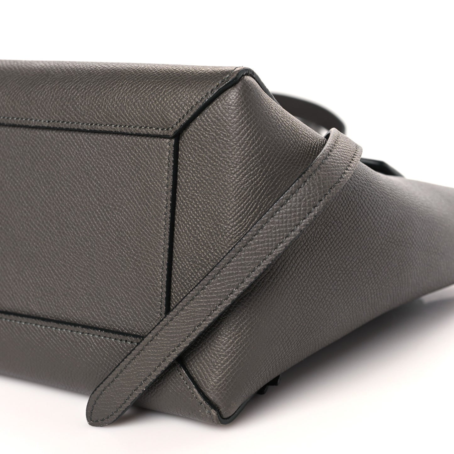 Grained Calfskin Micro Belt Bag Grey
