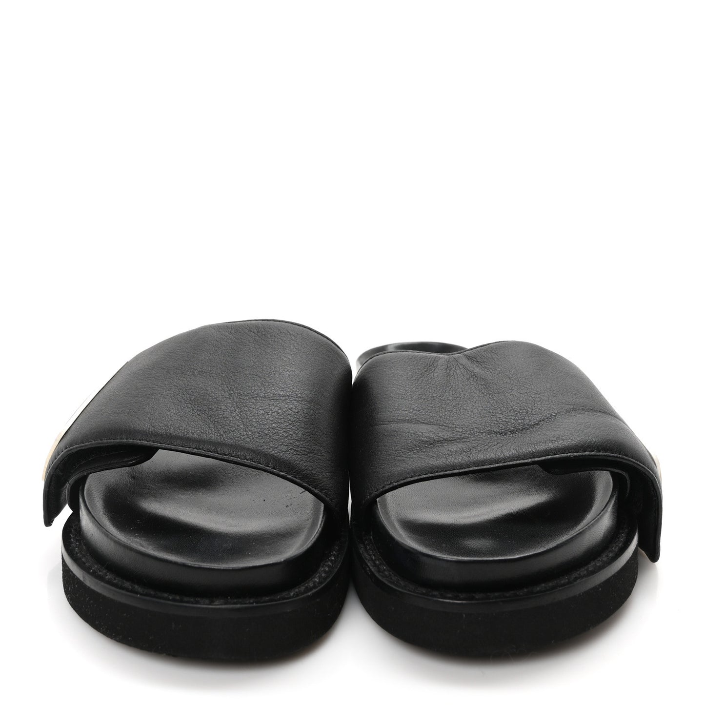 Calfskin Womens Pool Pillow Sunset Mules 37.5 Black