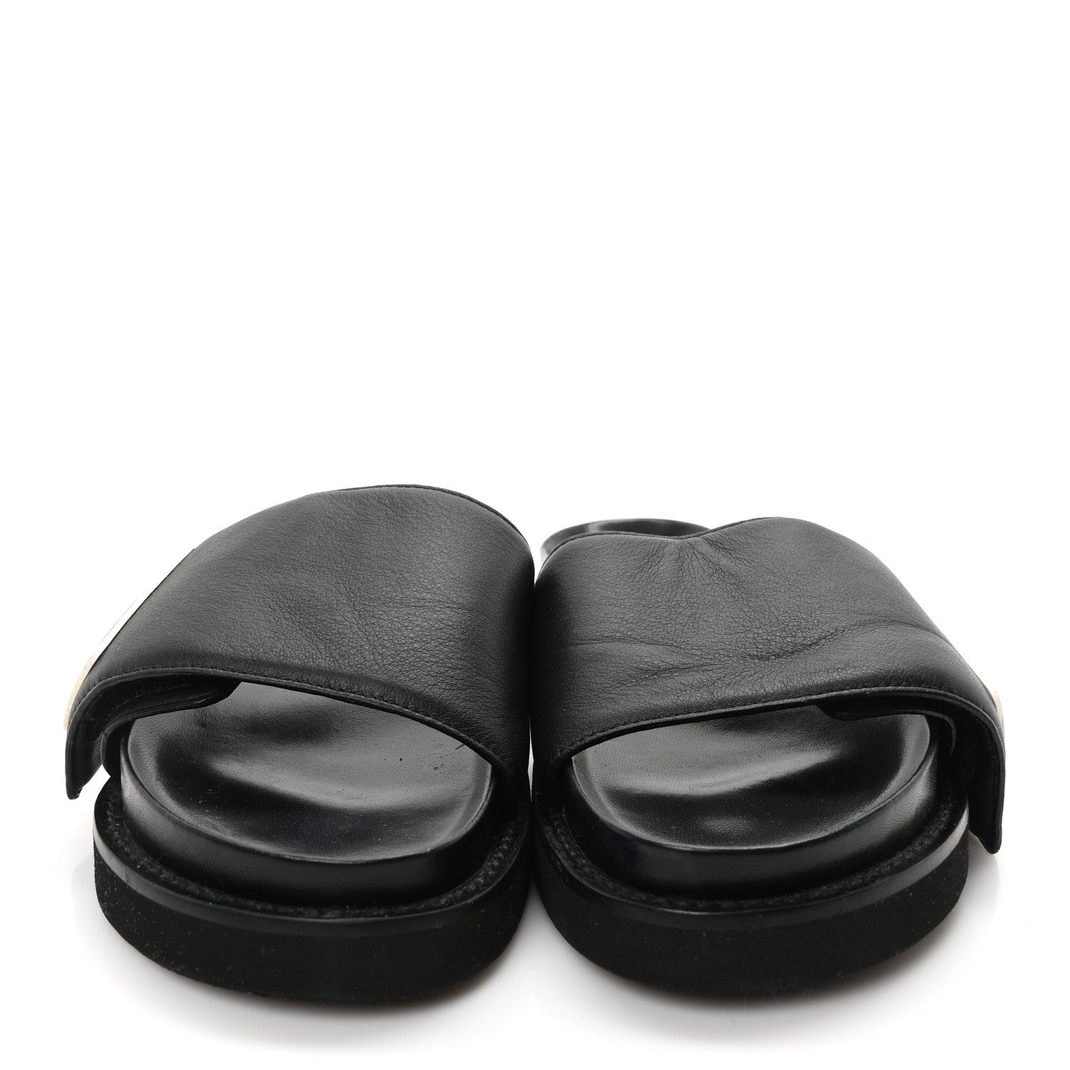 Louis Vuitton Calfskin Womens Pool Pillow Sunset Mules 37.5 Black 3 of 9