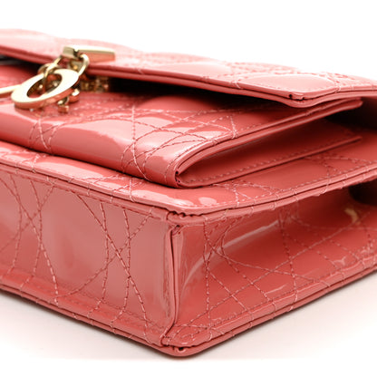Christian Dior Patent Cannage Lady Dior Chain Pouch Pink 9 of 9