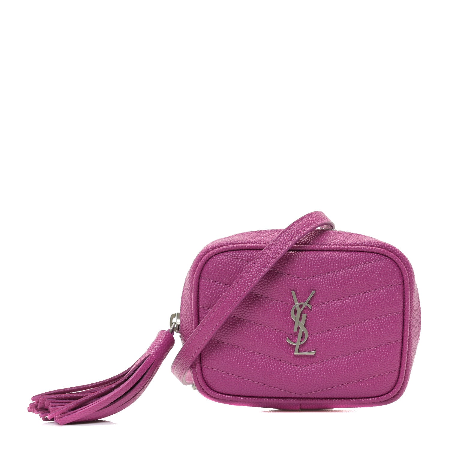 Saint Laurent Grain De Poudre Matelasse Monogram Baby Lou Camera Bag Electric Fuxia 1 of 6