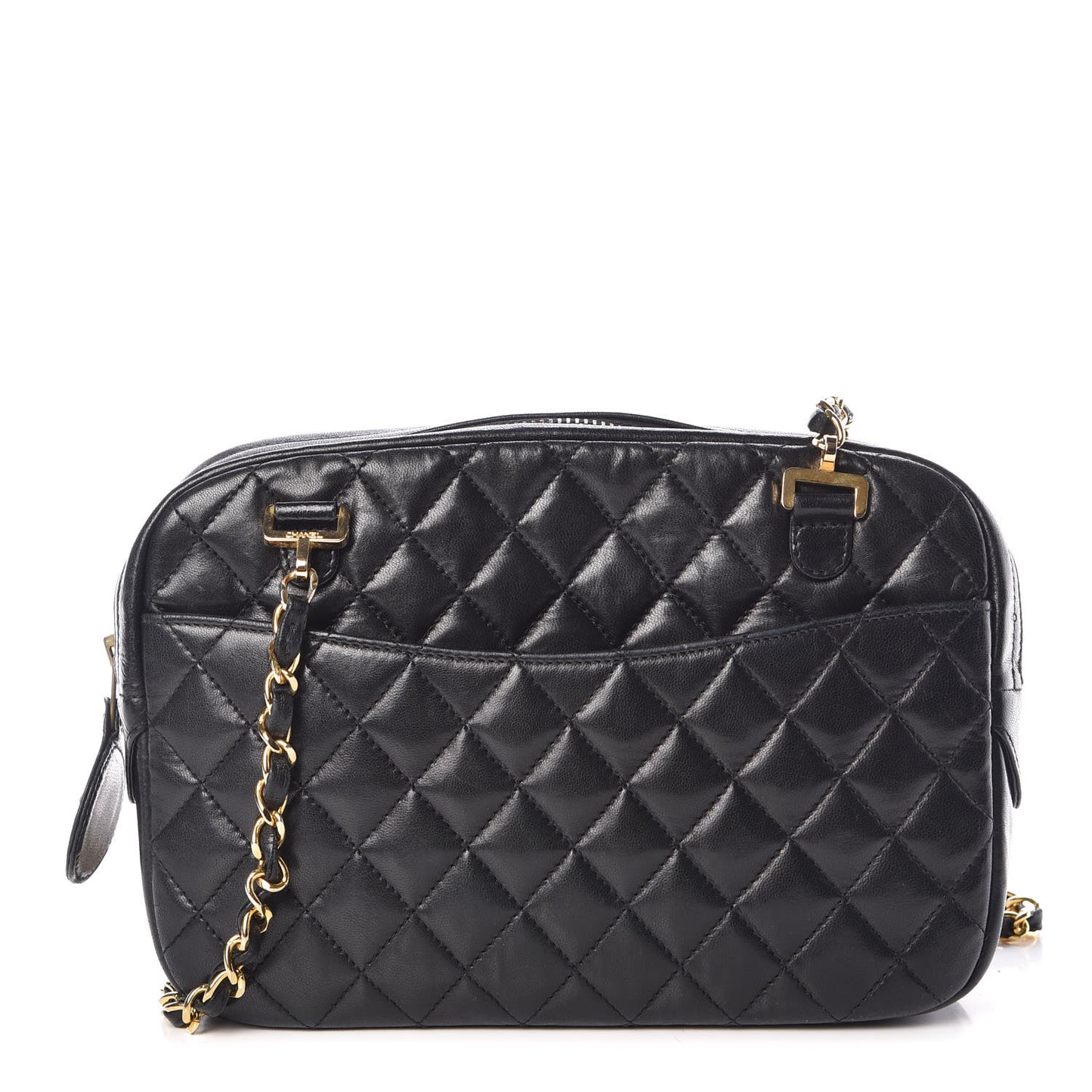 Lambskin Quilted Camera Case Black