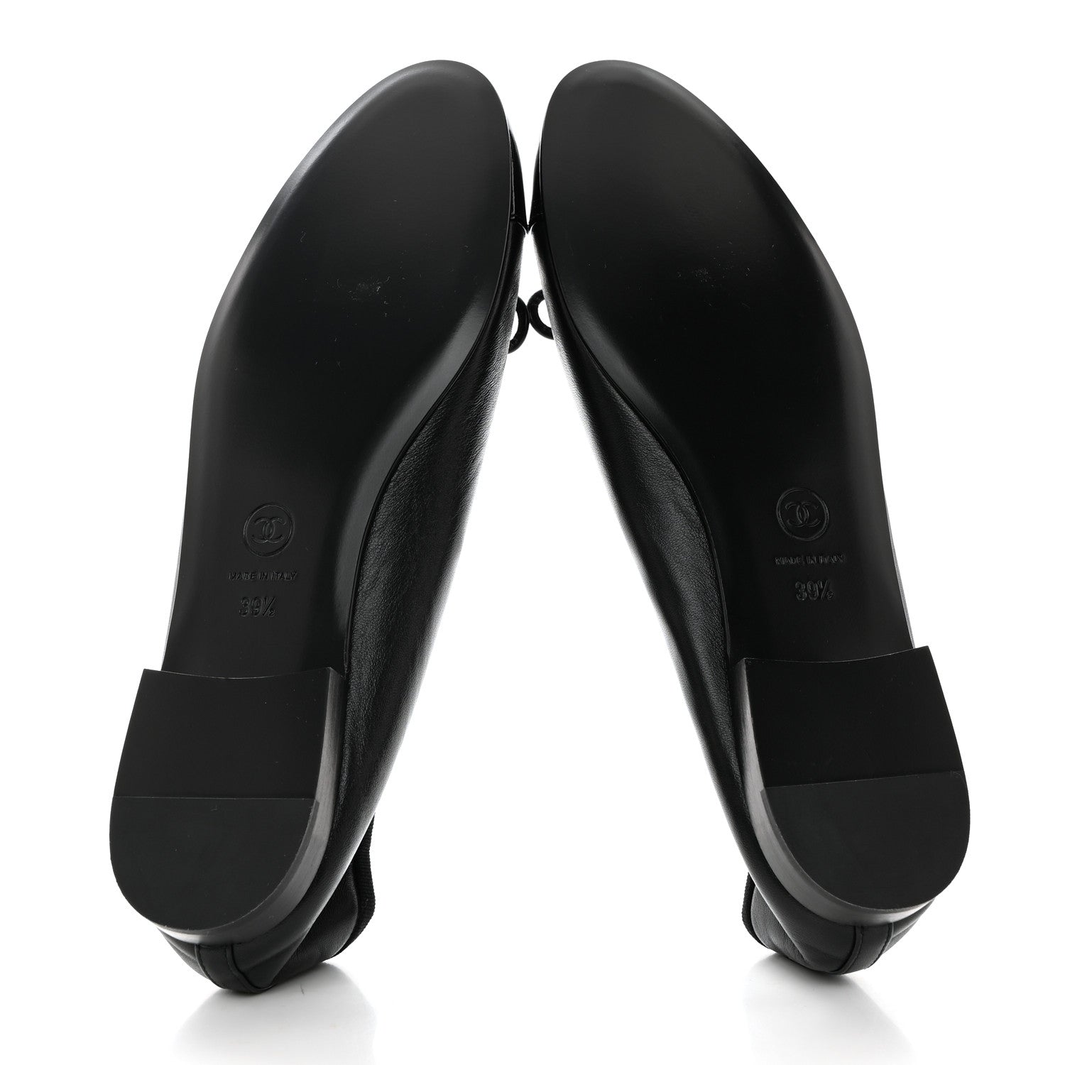 Chanel Lambskin Patent Cap Toe Ballerina Flats 39.5 Black 5 of 9