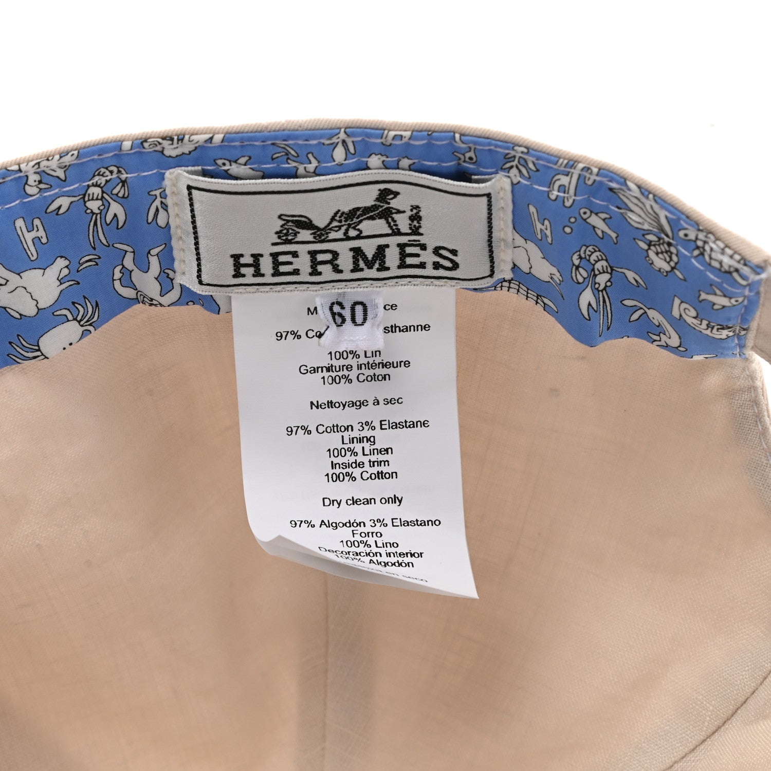 Hermes Cotton Riley Hat 60 Ecru 8 of 8