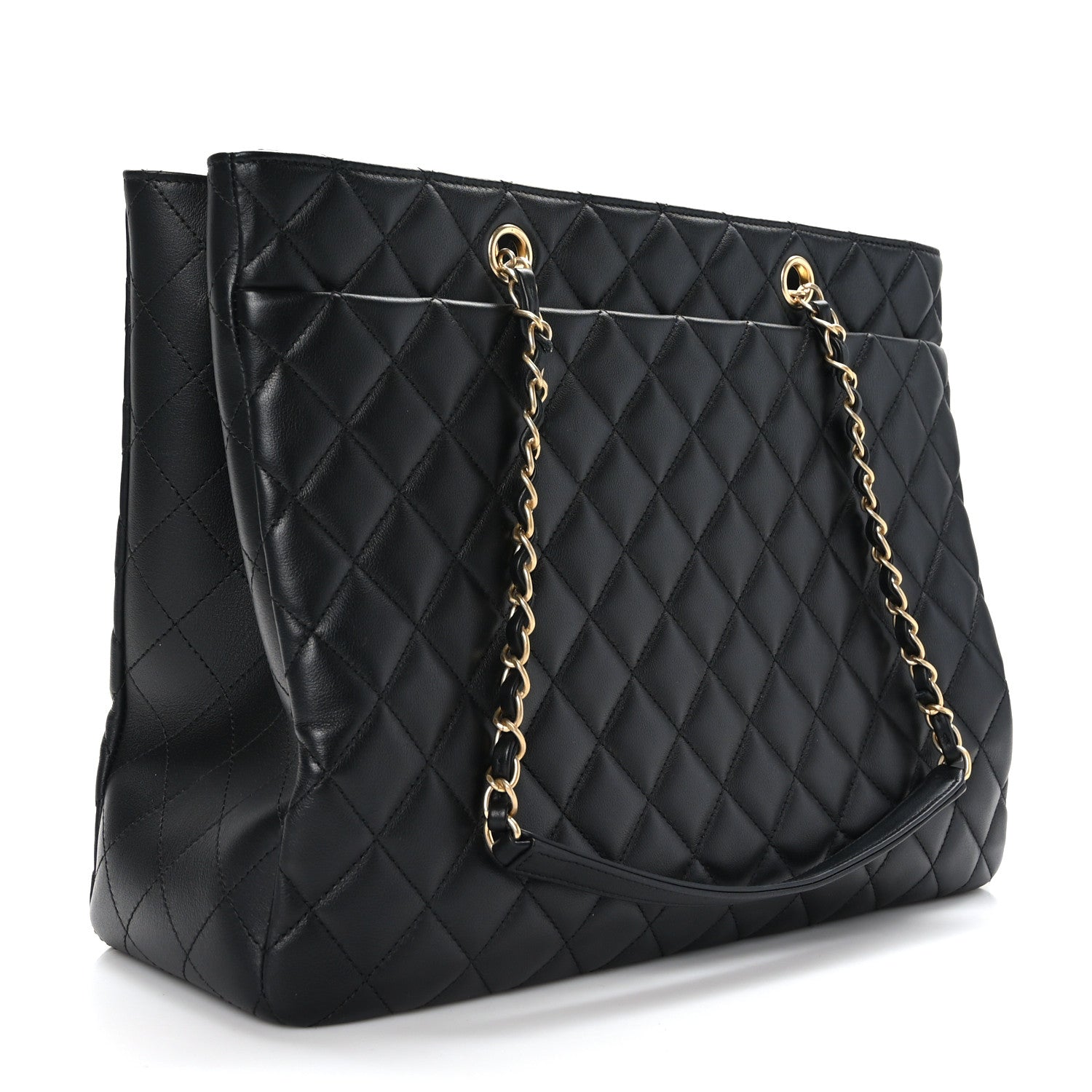Chanel Calfskin Quilted Large Classic Shopping Tote Black 3 of 9