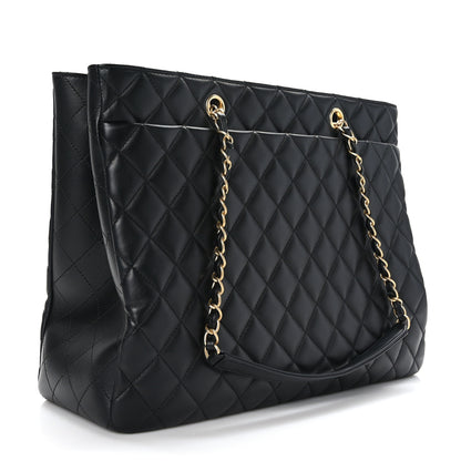 Chanel Calfskin Quilted Large Classic Shopping Tote Black 3 of 9