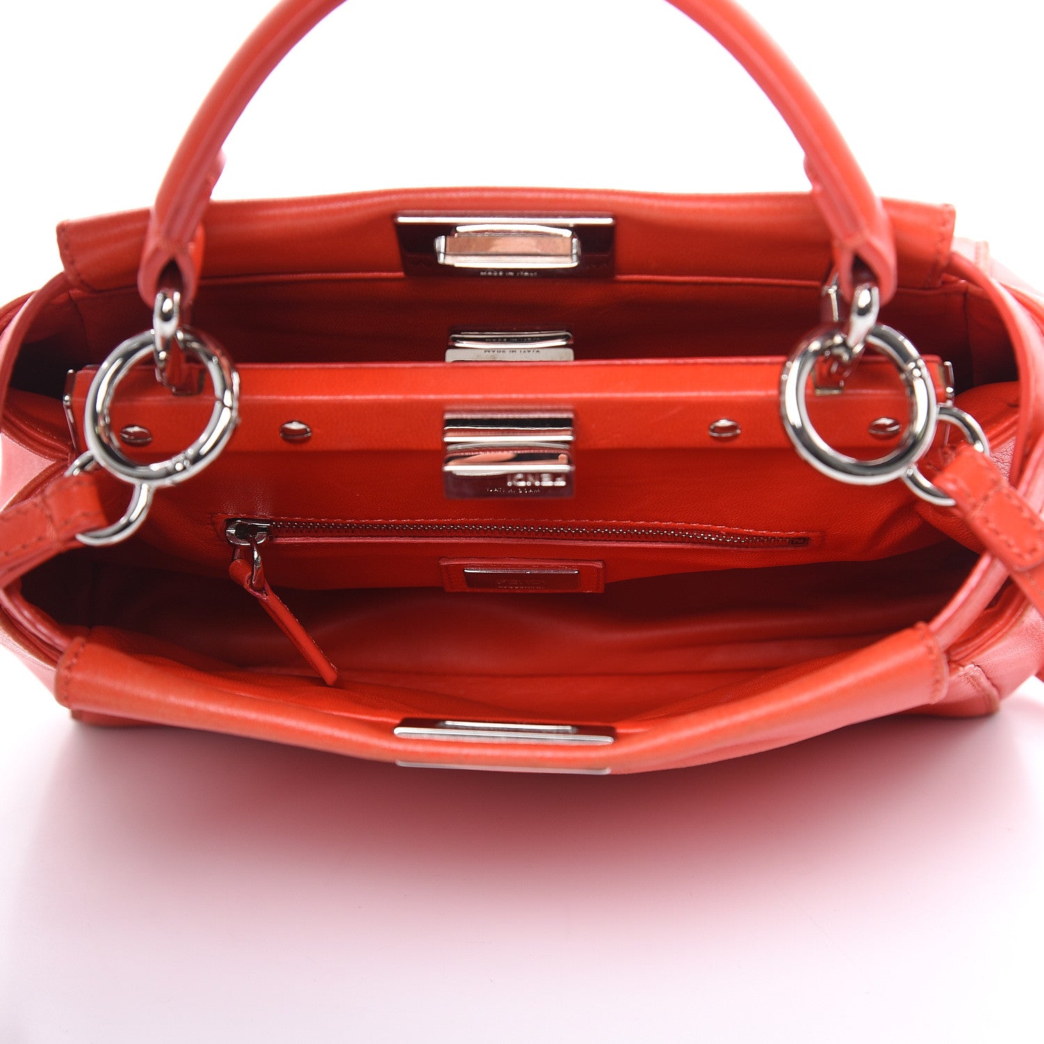 Fendi Nappa Mini Peekaboo Iconic Satchel Papavero 6 of 18