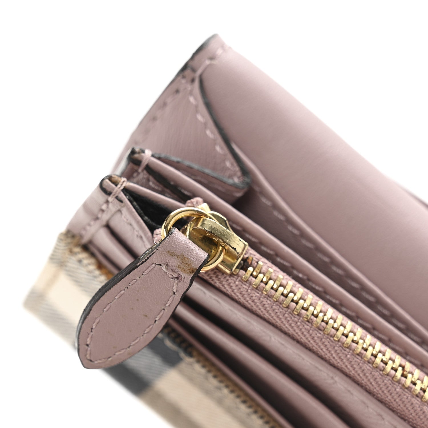 Burberry Calfskin House Check Porter Continental Wallet Pale Orchid 8 of 11