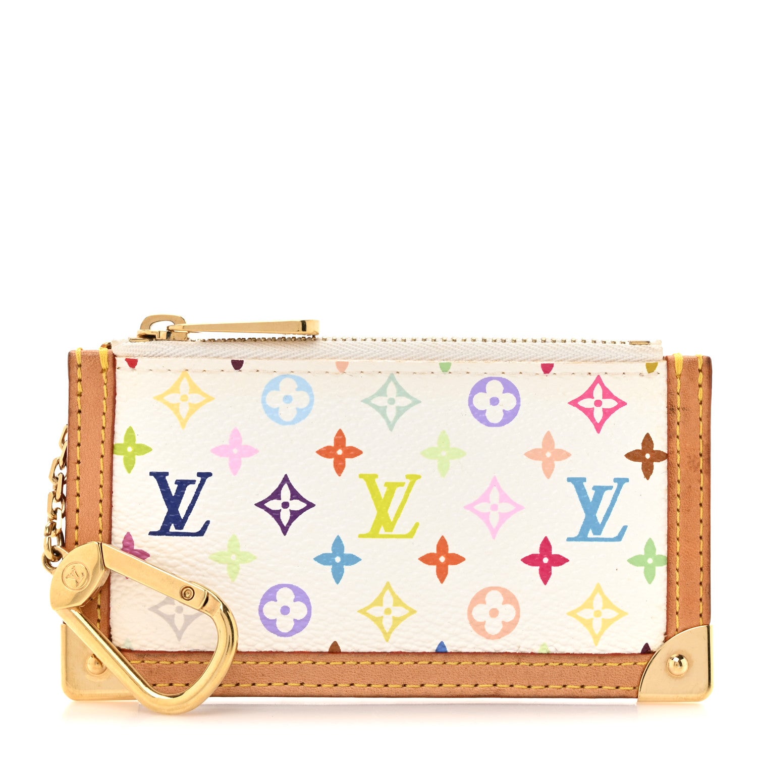 Louis Vuitton Monogram Multicolor Key Pouch White 1 of 8