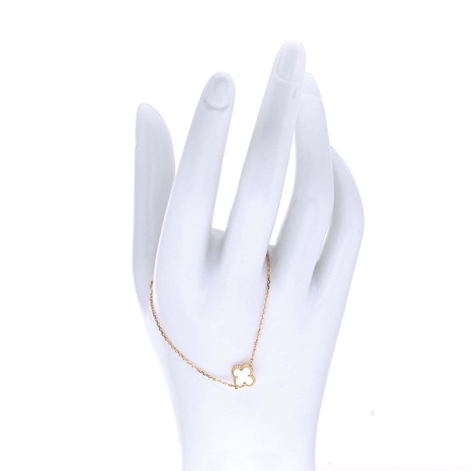 Van Cleef & Arpels 18K Yellow Gold Mother of Pearl Sweet Alhambra Bracelet 2 of 6