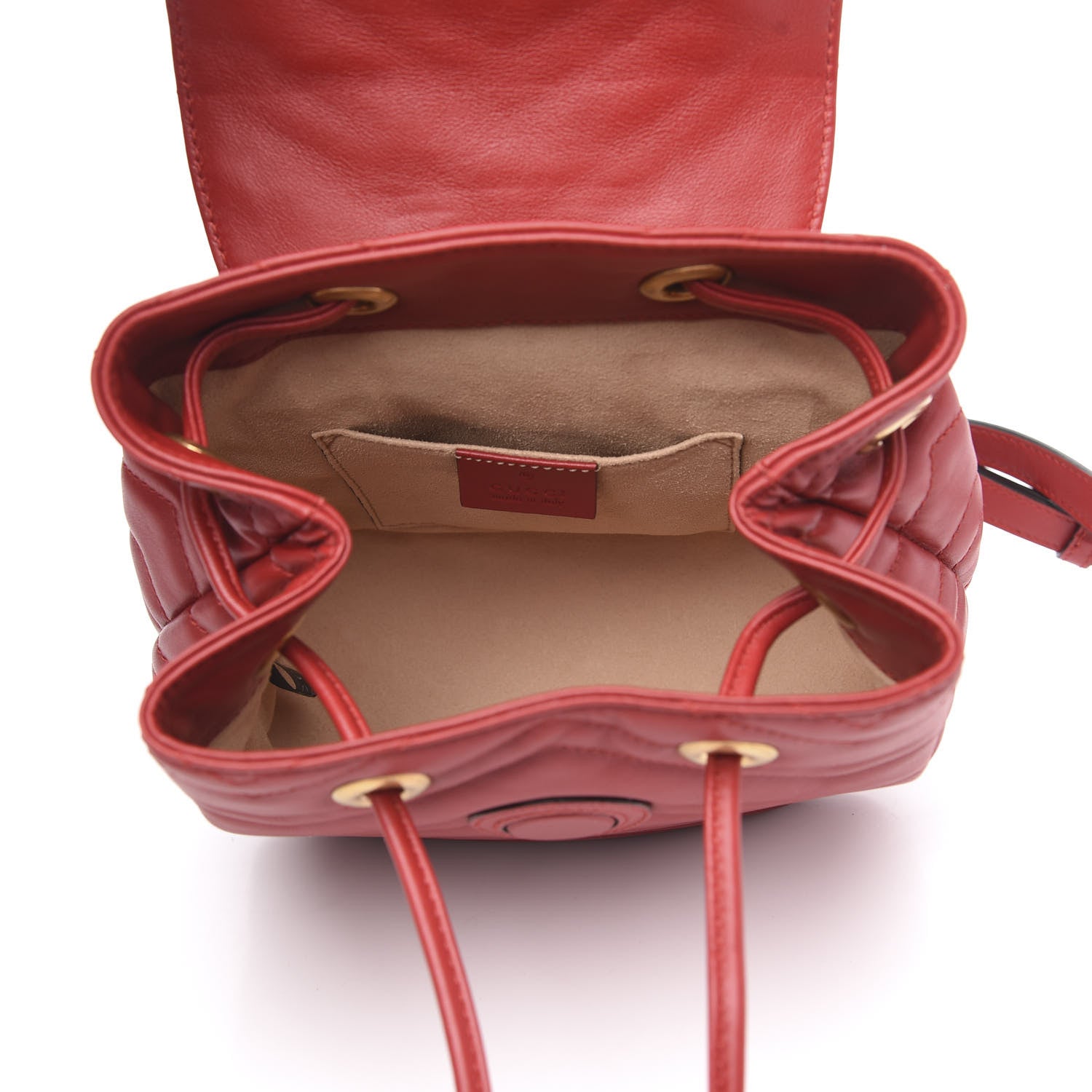 Gucci Calfskin Matelasse GG Marmont Flap Backpack Hibiscus Red 4 of 8
