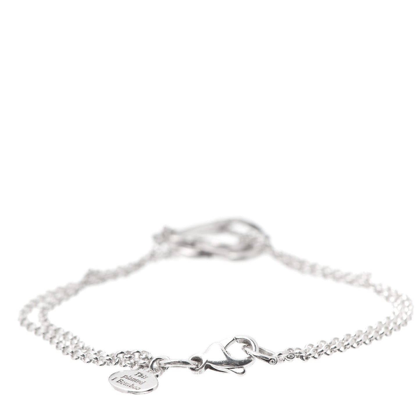 Sterling Silver Bamboo Interlocking Hearts Bracelet