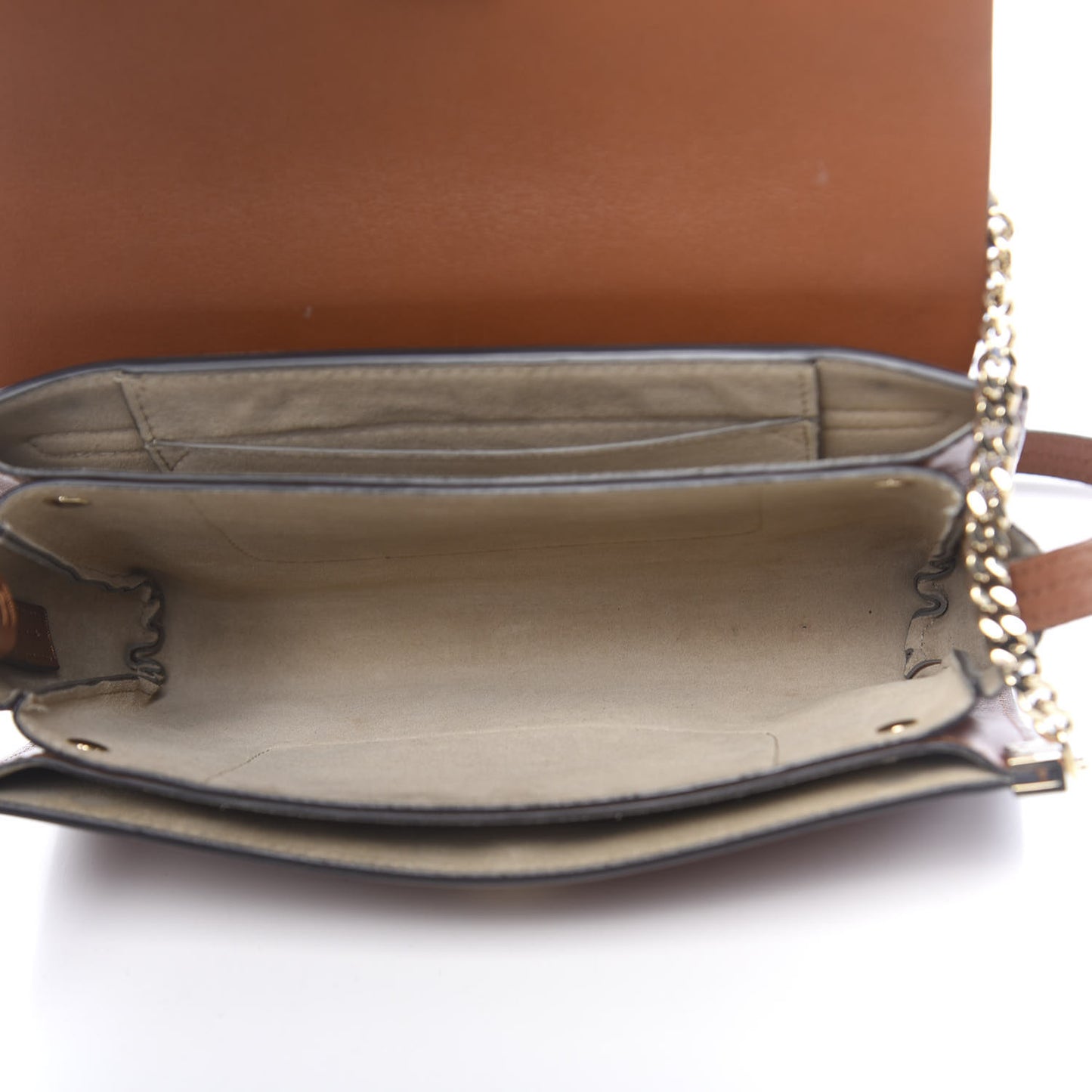 Suede Calfskin Small Faye Shoulder Bag Tobacco