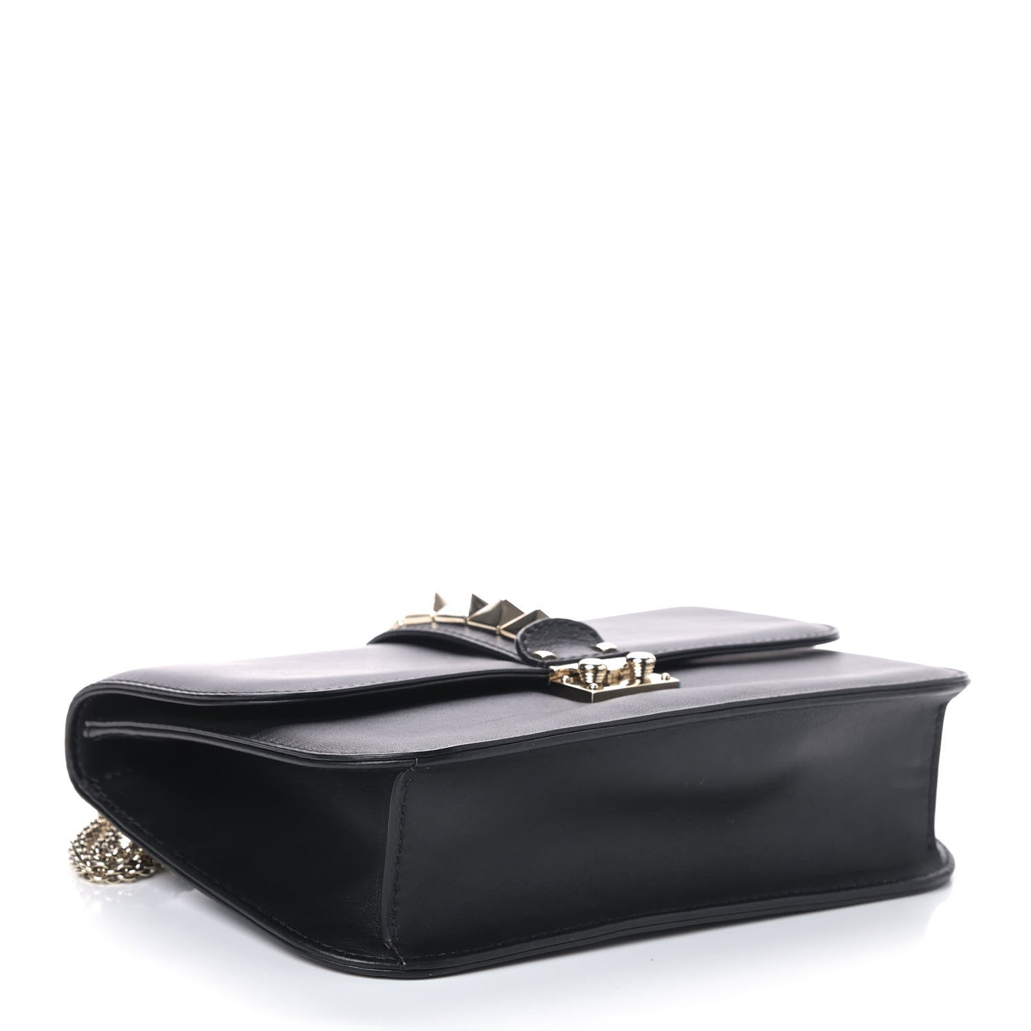 Valentino Garavani Vitello Medium Glam Lock Rockstud Flap Black 3 of 7