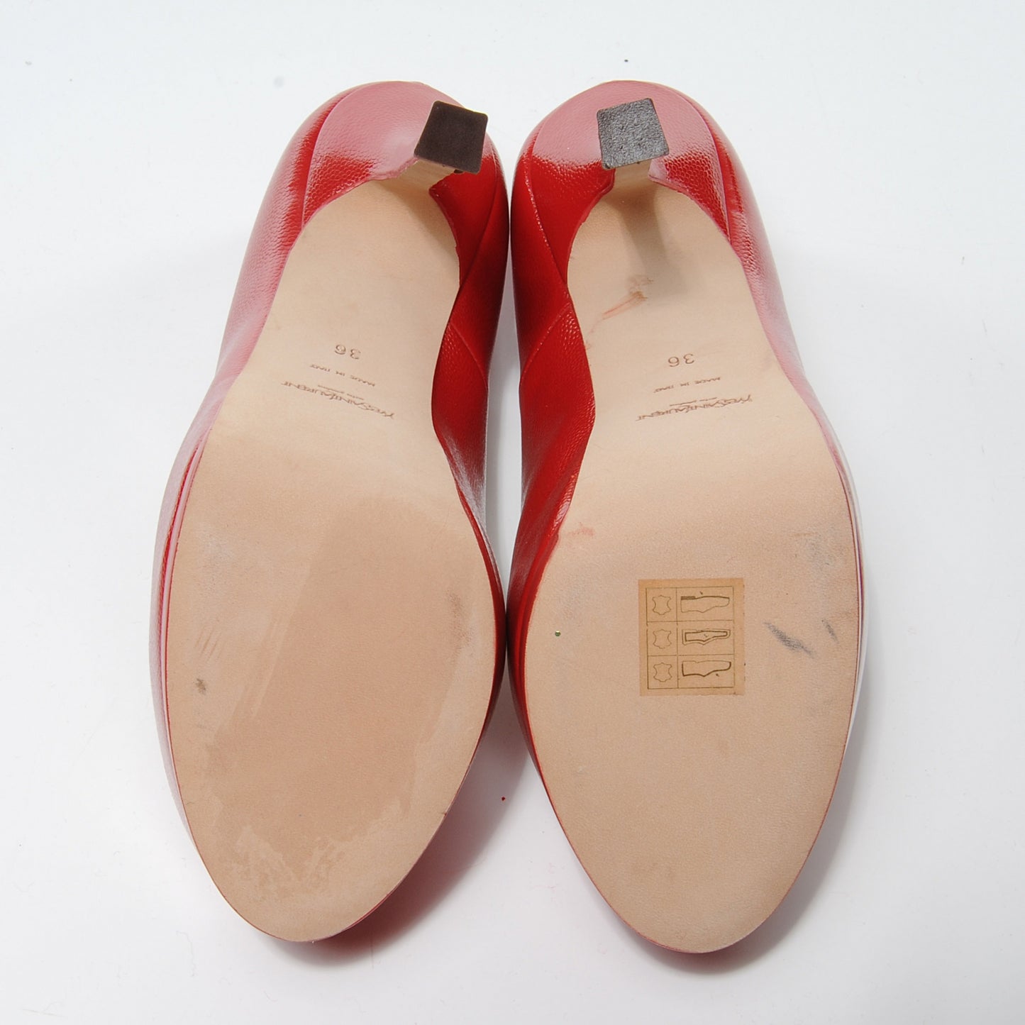 Pebbled Calfskin Tribute Two Platform Pumps 36 Red