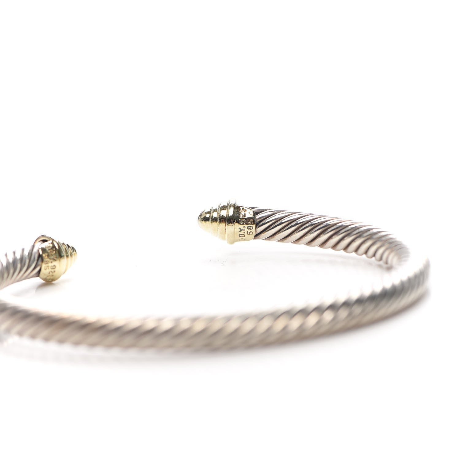 David Yurman Sterling Silver 14K Yellow Gold 5mm Cable Classics Bracelet 5 of 5
