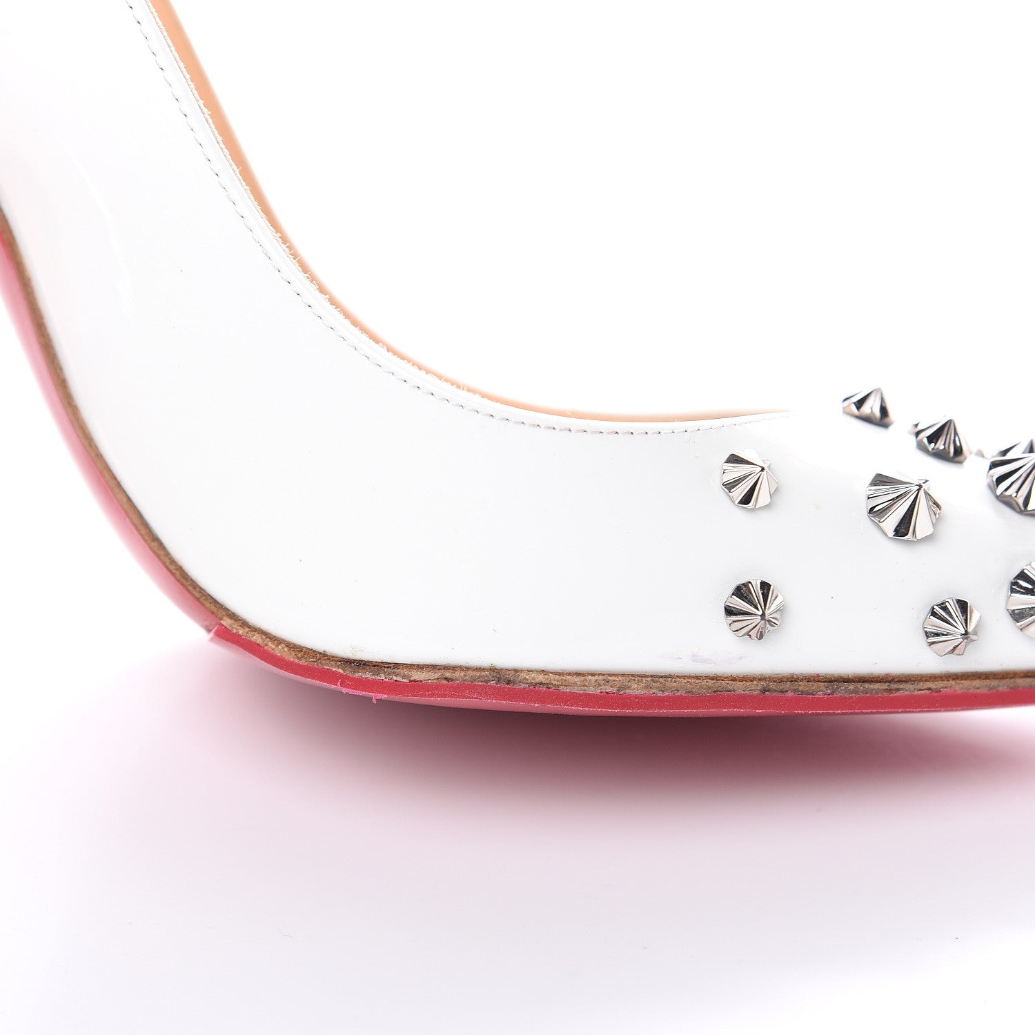 Christian Louboutin Patent Drama Sling 100 Pumps 36.5 Latte Silver 11 of 12