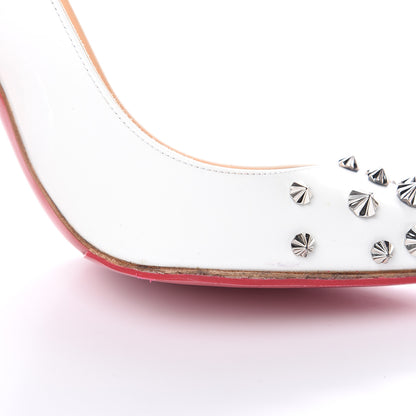 Christian Louboutin Patent Drama Sling 100 Pumps 36.5 Latte Silver 11 of 12