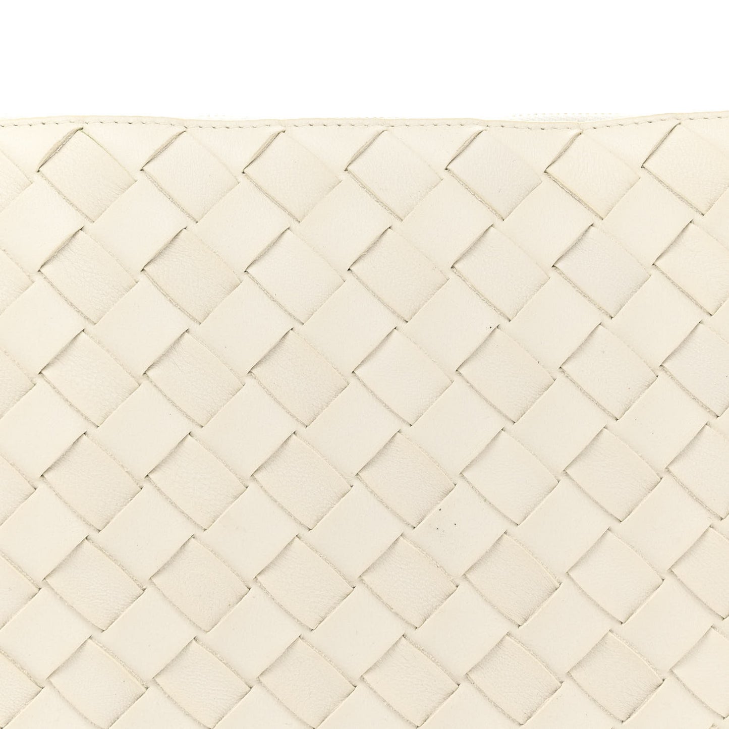 Nappa Intrecciato Medium Turn Pouch White