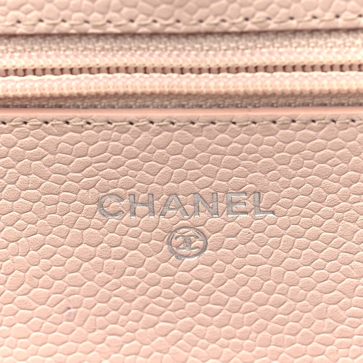 Caviar Quilted Wallet On Chain WOC Light Pink