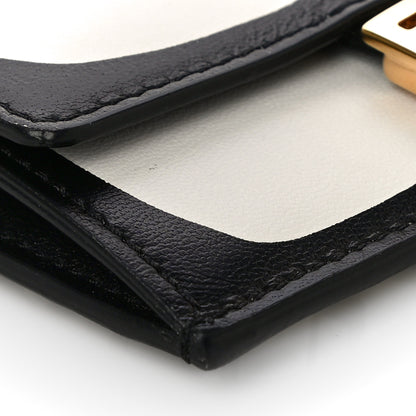 Fendi X JOSHUA VIDES Nappa FF Embossed Fold Over Card Holder Wallet White Black 6 of 10