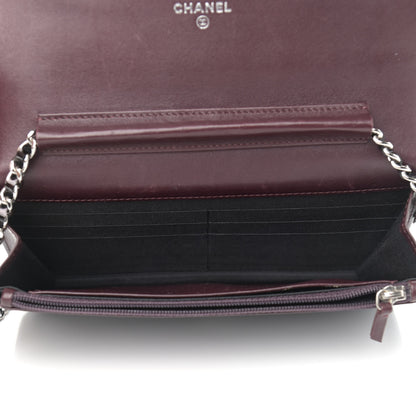 Chanel Patent Timeless CC Wallet On Chain WOC Burgundy 4 of 10