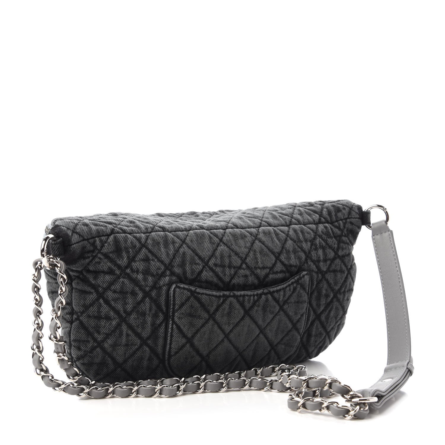 Chanel Denim Quilted Denimpression Waist Bag Black Grey 3 of 11