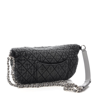 Chanel Denim Quilted Denimpression Waist Bag Black Grey 3 of 11