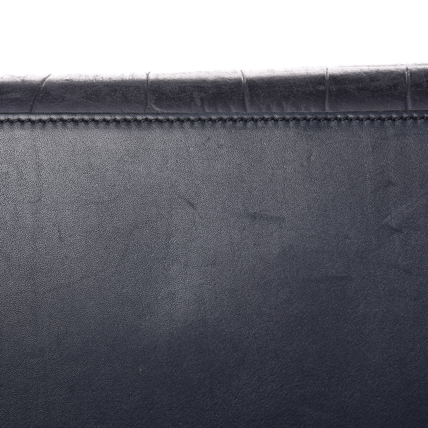 Crocodile Embossed Calfskin Medium Phantom Luggage Navy Blue