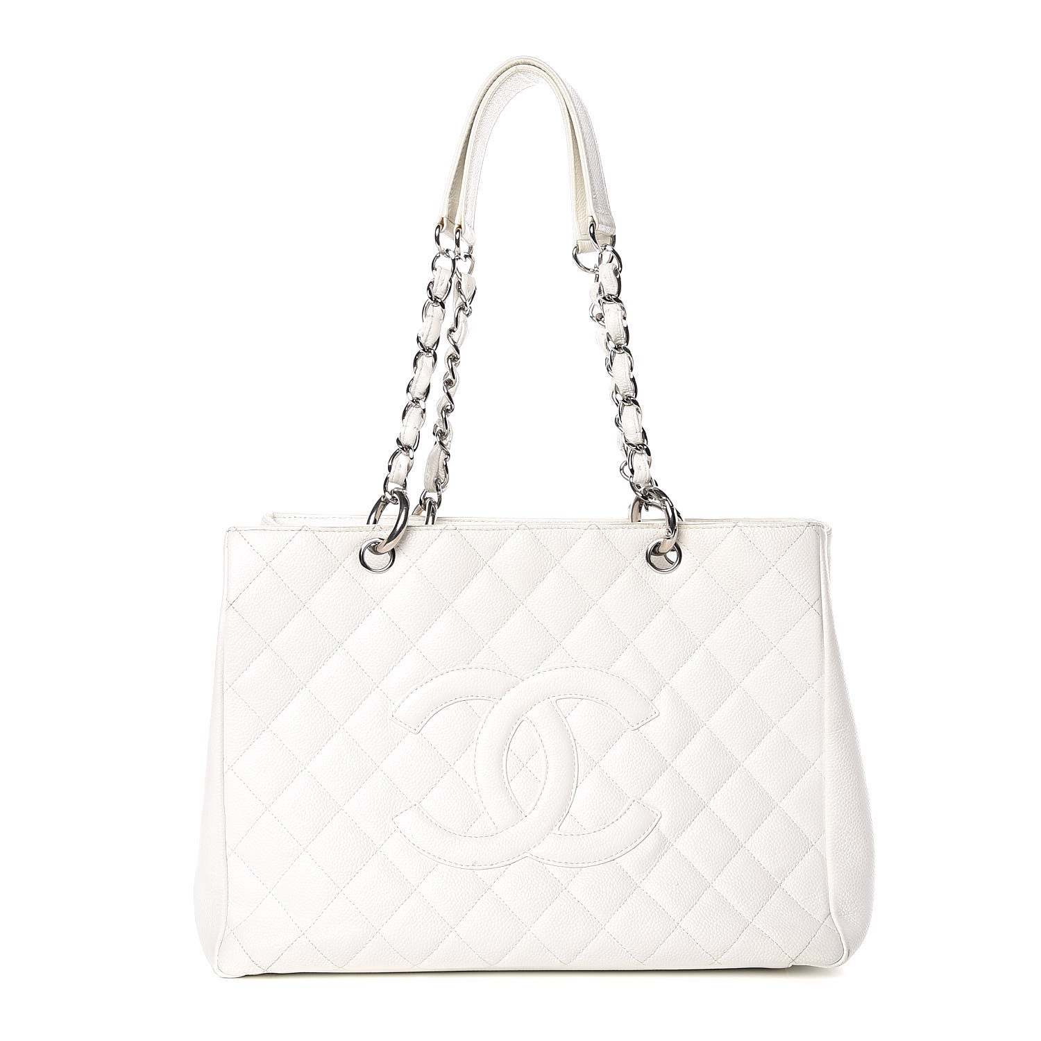 Chanel Caviar Quilted Grand Shopping Tote GST White 1 of 27