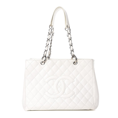 Chanel Caviar Quilted Grand Shopping Tote GST White 1 of 27