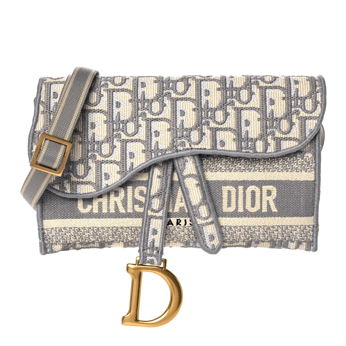 Oblique Slim Saddle Pouch Grey