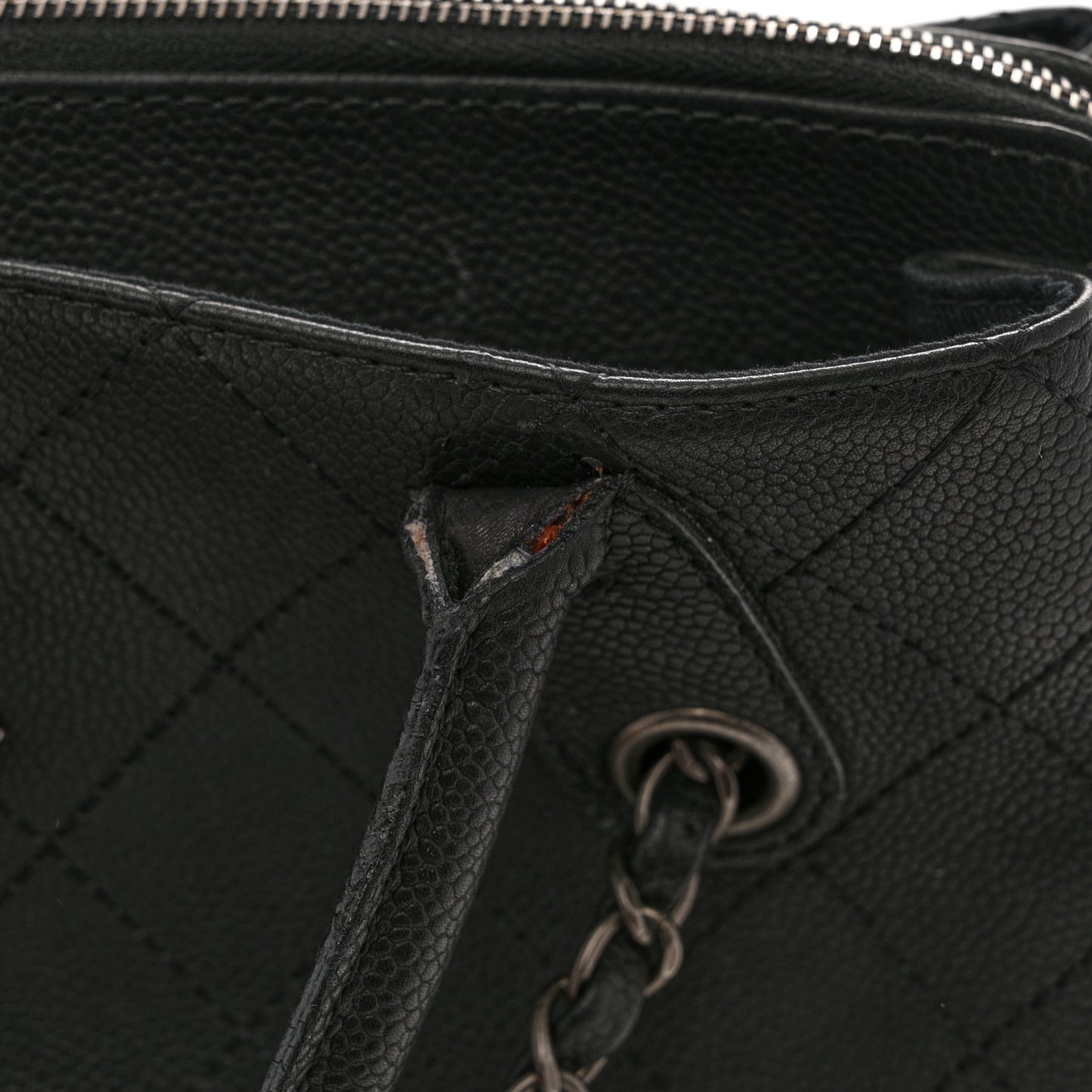 Grained Vegetal Calfskin Small Urban Shopping Tote Black