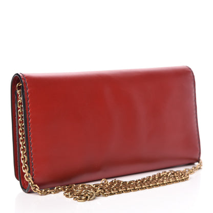 Christian Dior Calfskin D Fence Croisiere Chain Wallet Red 3 of 12