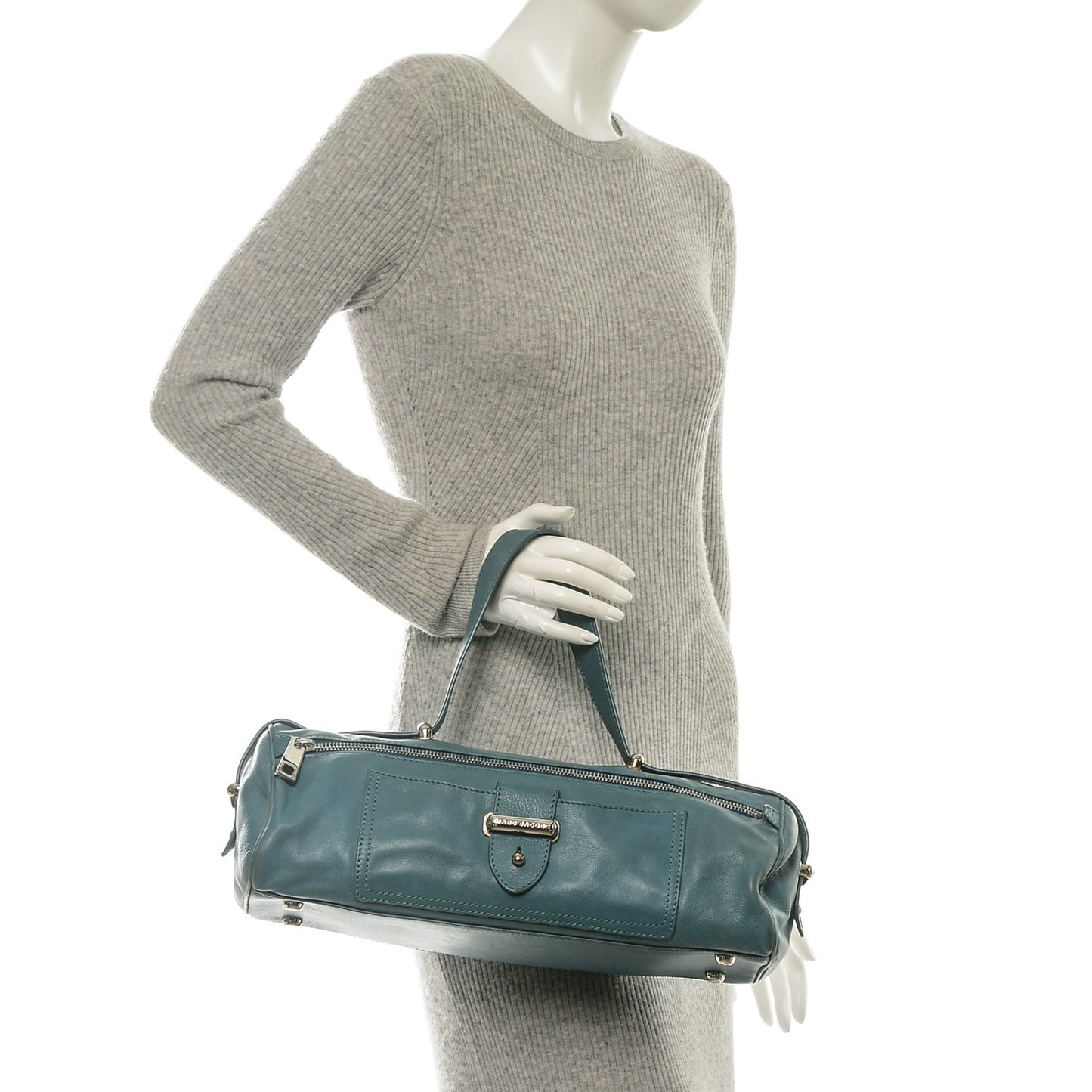 Smooth Calfskin Bowler Bag Turqouise