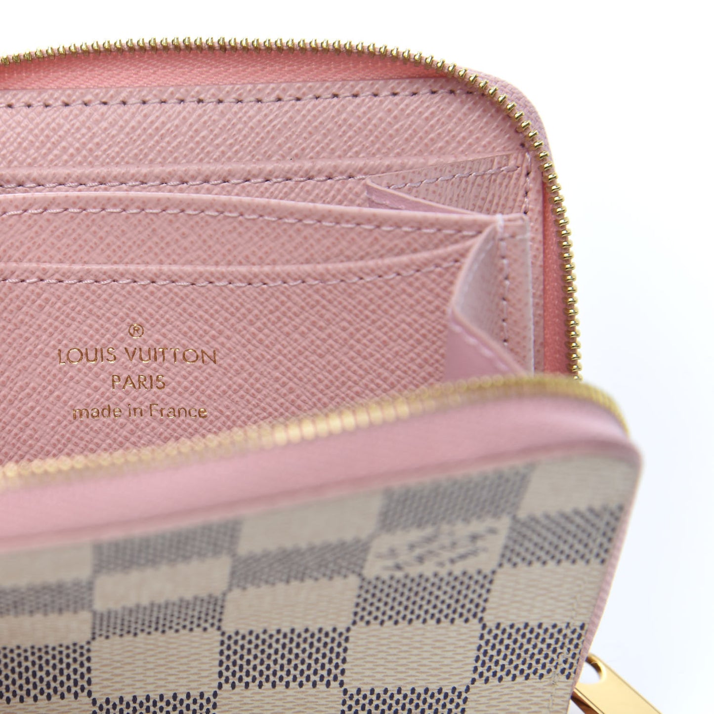 Damier Azur Zippy Coin Purse Rose Ballerine