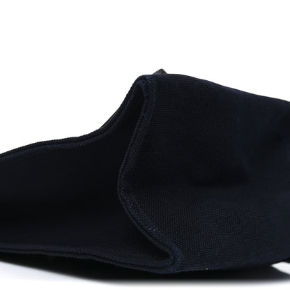 Hermes Toile Goeland Vache Hunter Etriviere Shopping Bag Bleu Nuit Rouge H 8 of 9