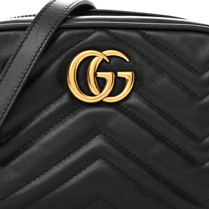 Gucci Calfskin Matelasse Mini GG Marmont Chain Shoulder Bag Black 8 of 15