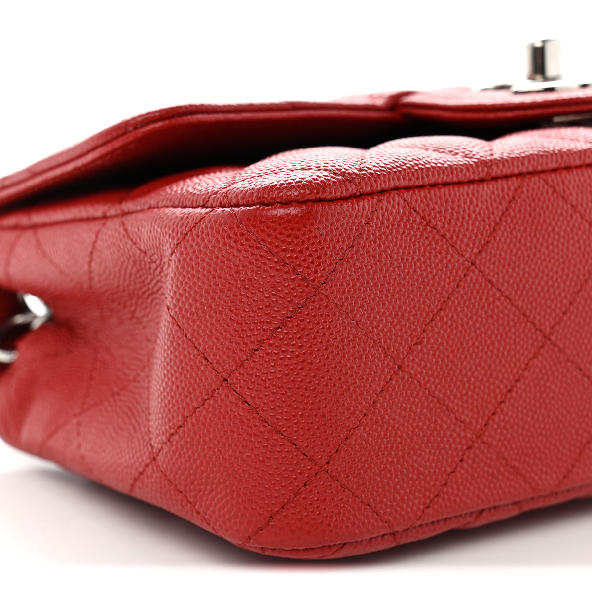 Chanel Caviar Quilted Mini Rectangular Flap Red 9 of 10